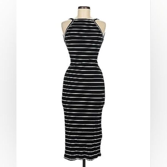 Reformation Striped Midi Dress Medium - Picture 1 of 5